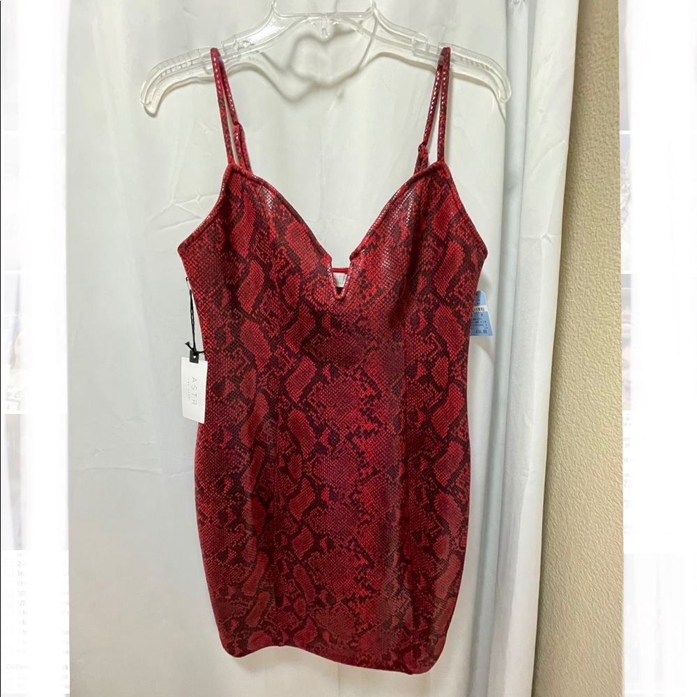 ASTR mini snake skin dress